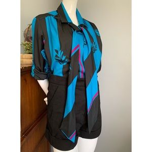 vintage 70s Retford Place : pussybow polyester blouse